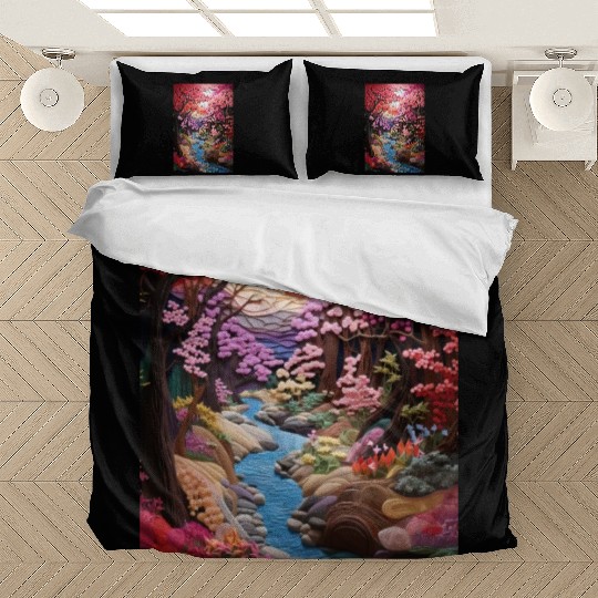 Multi-color Zen Garden river - Japanese Bedding Sets