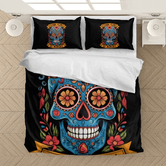 Dia De Los Muertos Sugar Skull Mexican Holiday Bedding Sets