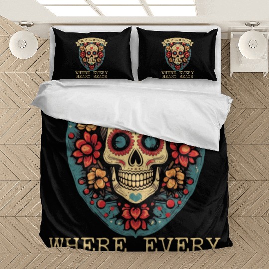Dia De Los Muertos Sugar Skull Mexican Holiday Bedding Sets