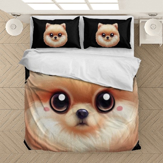 Playful Pomeranian Artwork Bedding Sets