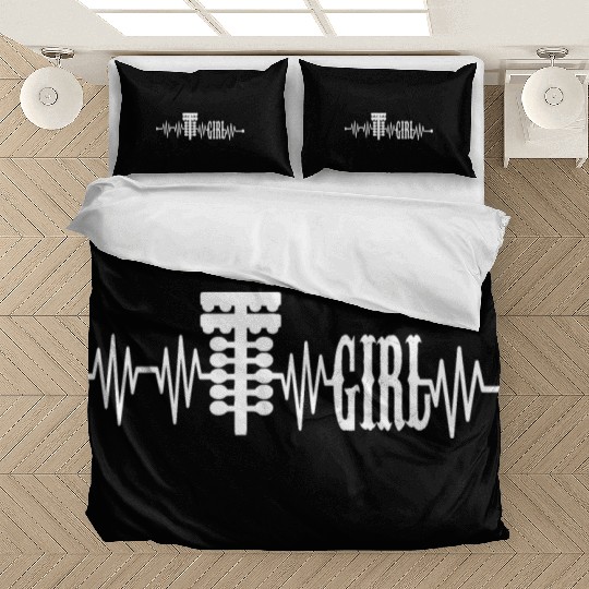 drag racing girl heartbeat Bedding Sets