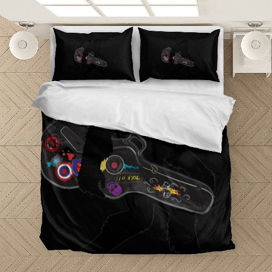 Bigfoot Playing Guitar Bedding Sets