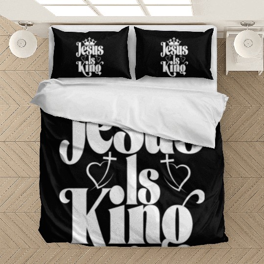 Jesus Is King Love Jesus Christian Christmas Bedding Sets