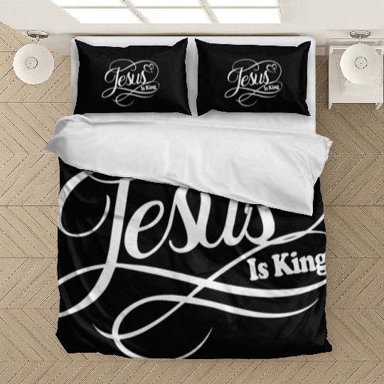 Jesus Is King Love Jesus Christian Christmas Bedding Sets
