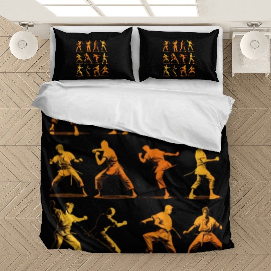 Karate Poses Taekwondo Judo Fighter Martial Arts Bedding Sets