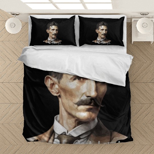 Artistic Illustration of Nikola Tesla Bedding Sets