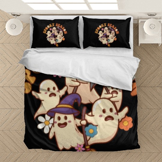 Halloween Spooky Season Boo Ghost Grim Reaper Bedding Sets