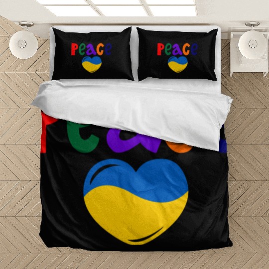 Heart peace ukraine colors Peace Bedding Sets