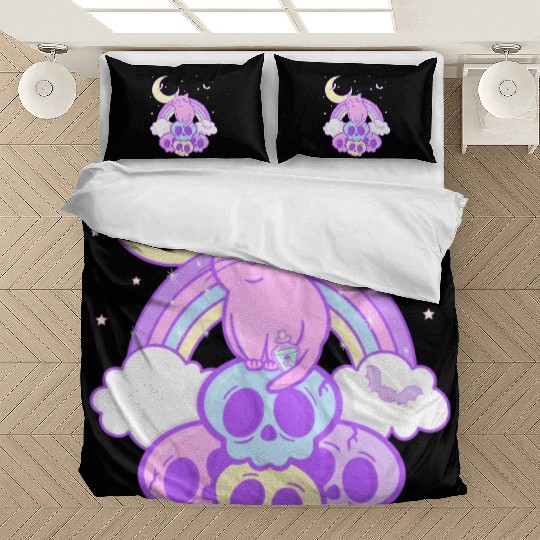 Pastel Goth Cat Skull Lover Cute Gothic Yami Bedding Sets