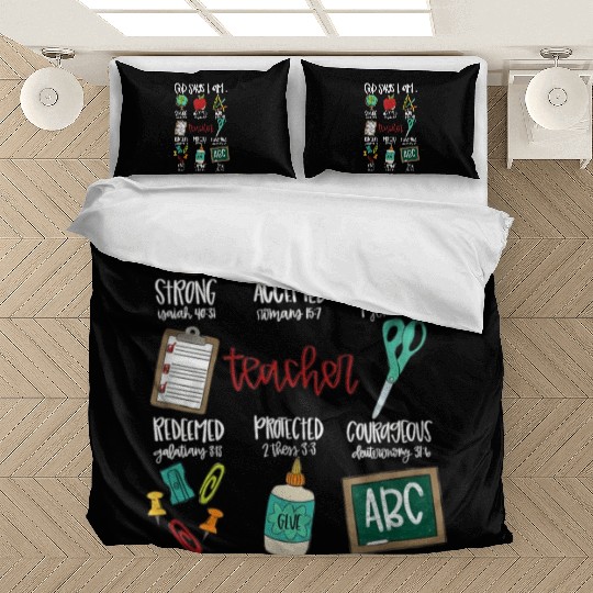 God Says I Am Teacher Bedding Sets