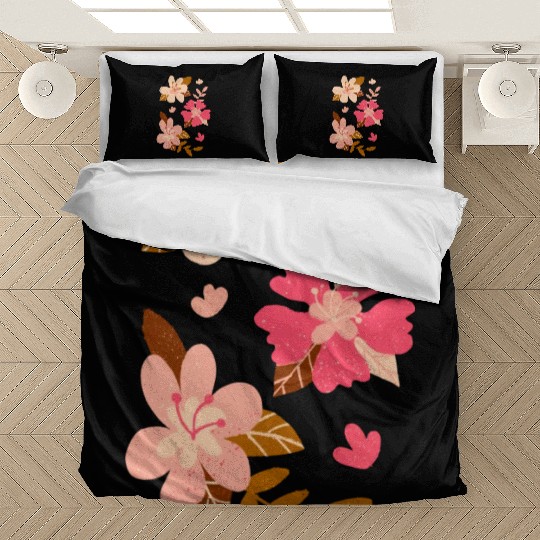 Pink Hibiscus Flowers Bedding Sets