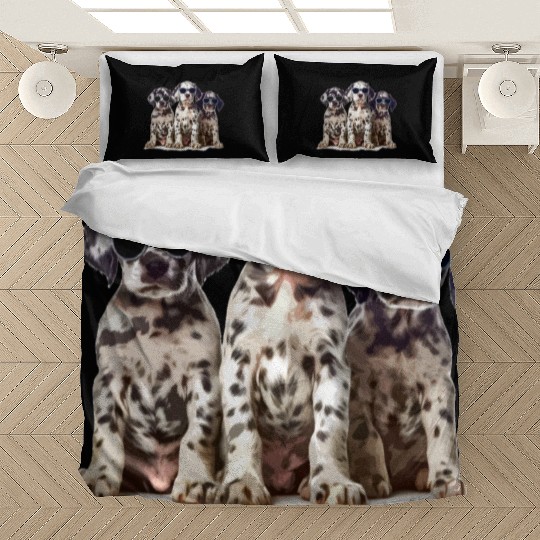 Dalmatian with Glasses Funny Dog Lover Design Bedding Sets