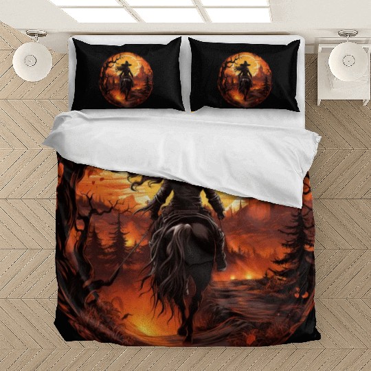 Witchy Cowgirl Riding off into the Full Moon Bedding Sets
