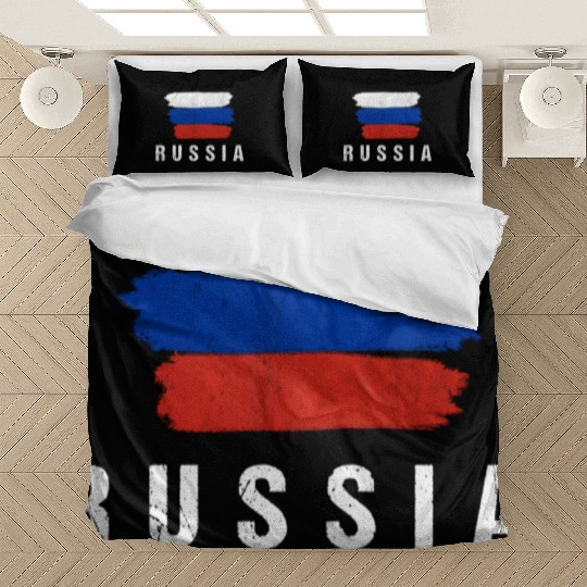 Painted Russia Flag Russian Flag Fan Bedding Sets