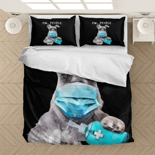 Miniature Schnauzer Ew People Dog Wearing A Face Bedding Sets