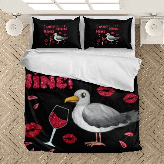 Wine Seagull Bird Lover Shorebird Seagulls Bedding Sets