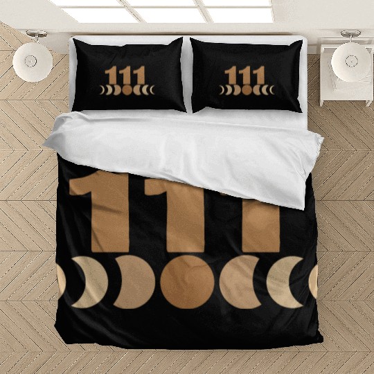 Moon Cycle Brown Angel Numbers 111 Bedding Sets