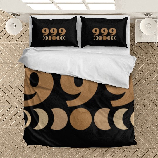 Moon Cycle Brown Angel Numbers 999 Bedding Sets