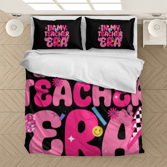In My Teacher Era Best Teacher Appreciation Retro Bedding Sets