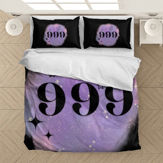 Angel Number 999 Numerology Purple Bedding Sets