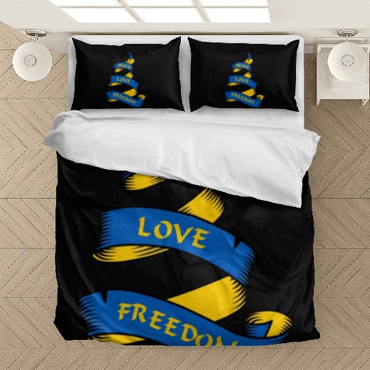 Curl banner with text Ukraine Bedding Sets