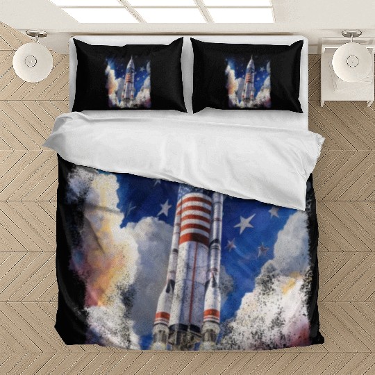 Patriotic Starship US Astronauts Stars and Stripes Bedding Sets