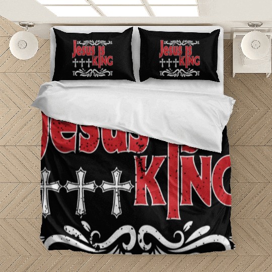 Jesus Is King Love Jesus Christian Christmas Bedding Sets