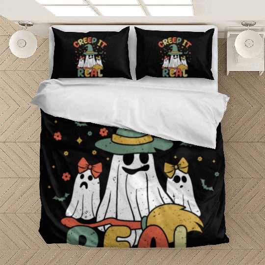 Retro Vintage Ghost Lazy Creepy Halloween Bedding Sets