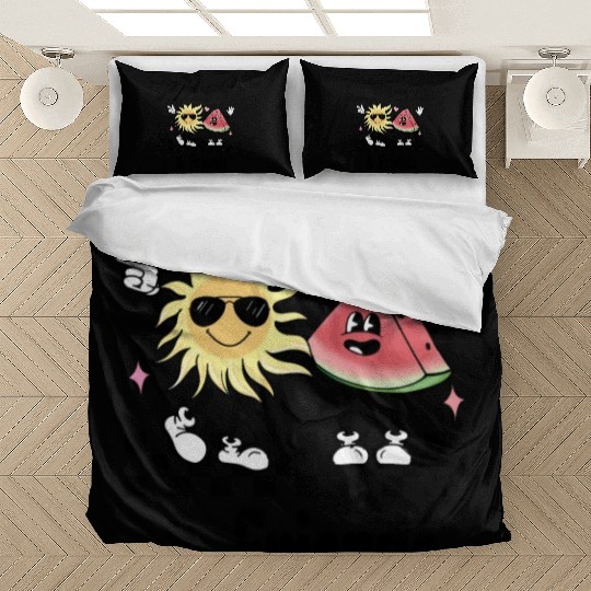 Sun, Watermelon, and Friends, Summer, Beach, Bedding Sets