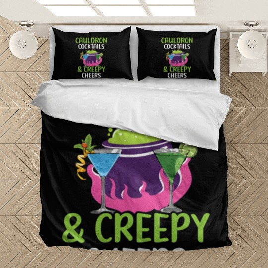 Cauldron Cocktails & Creepy Cheers Halloween Bedding Sets