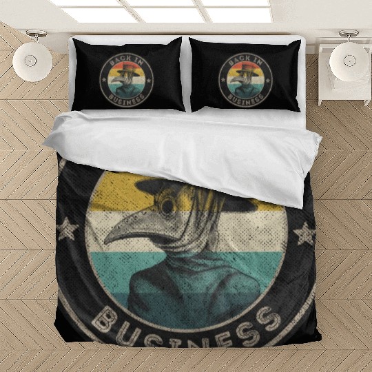 Wear A Mask Plague Doctor Vintage Retro Back In Bedding Sets