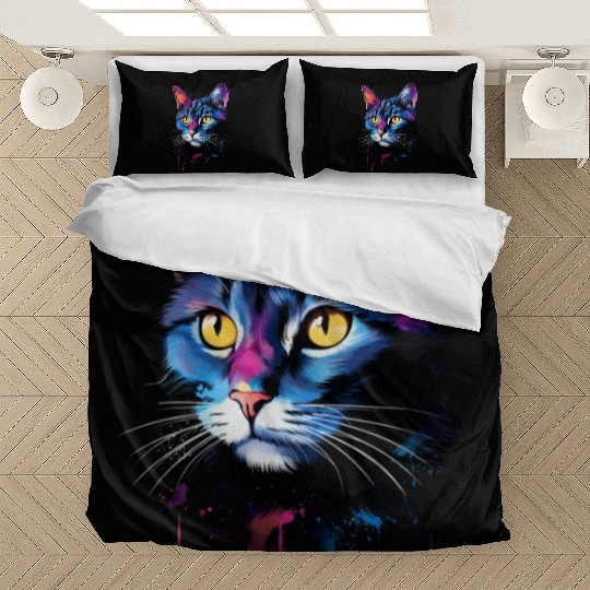 Colorful Cute Shorthair Domestic Cat Bedding Sets
