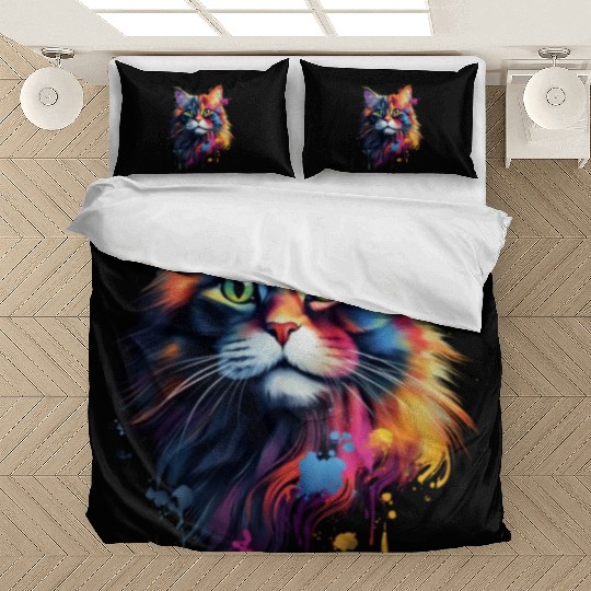 Color Explosion Persian Cat Art Bedding Sets