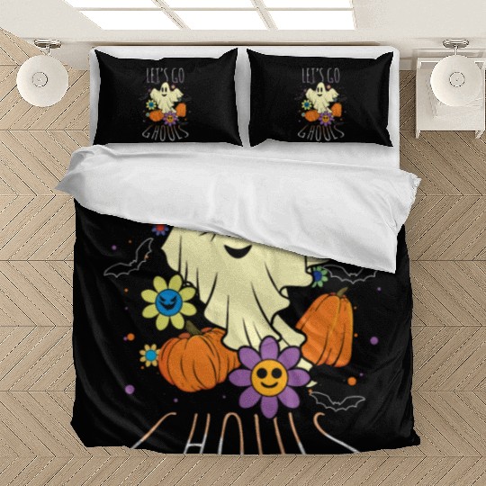 Retro Vintage Go Ghost Hippie Creepy Halloween Bedding Sets