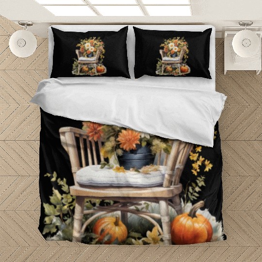 Vintage Wildflower Poster Green Botanical Wall Art Bedding Sets