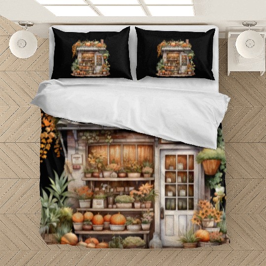 Vintage Wildflower Poster Green Botanical Wall Art Bedding Sets