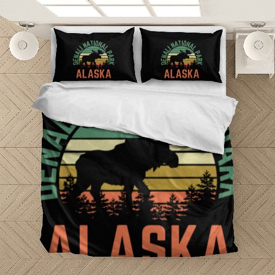 Denali National Park Alaska Moose Hiking Nature Bedding Sets