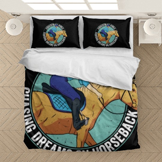 Equestrian Vibes, Chasing Dreams On Horseback. Rid Bedding Sets