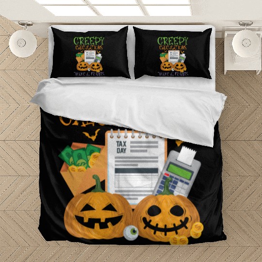 Creepy Calculations Financial Frights Halloween Bedding Sets