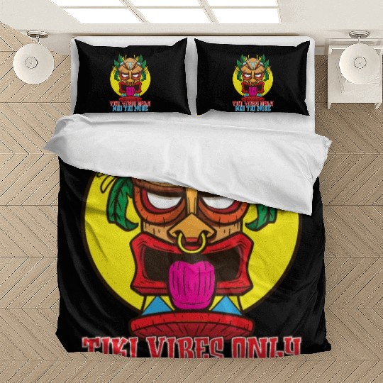 Tiki Mask Hawaiian Decor Luau Party South Pacific Bedding Sets