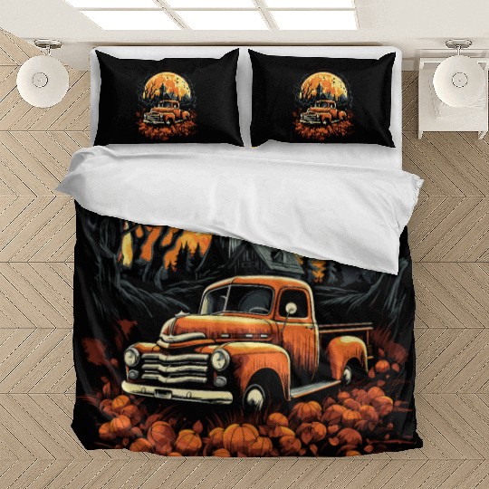 Creepy Old Truck Halloween Haunted Classic Truck Bedding Sets