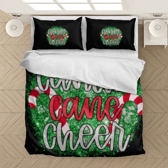 Candy Cane Cheer Happy Christmas Xmas Holiday Bedding Sets
