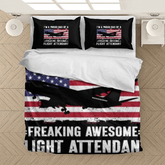 Flight Attendant Dad Airplane Flight Attendant Bedding Sets