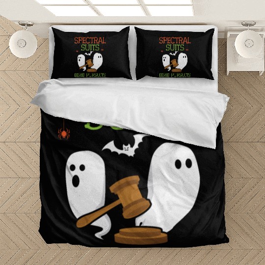 Spectral Suits Eerie Pursuits Lawyer Halloween Bedding Sets
