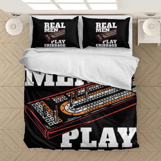 Cribbage Real Men Play Cribbage Loves Board Game Bedding Sets
