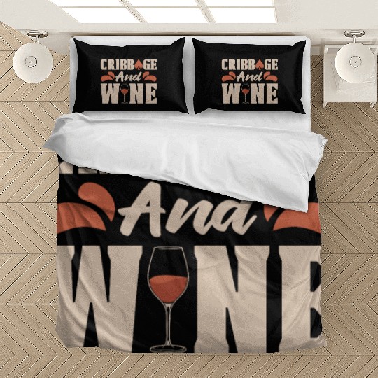 Cribbage And Wine Loves Board Game Card Game Crib Bedding Sets