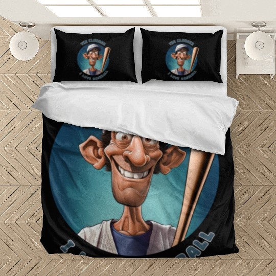 The Clubber, Posing with His Baseball Bat Bedding Sets