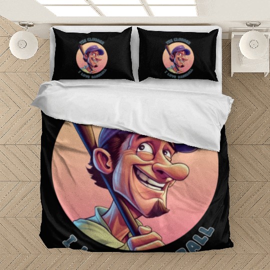 The Clubber, Posing with His Baseball Bat Bedding Sets