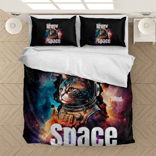 In my Mind Space Cat Astronaut Animal Pets Lover Bedding Sets