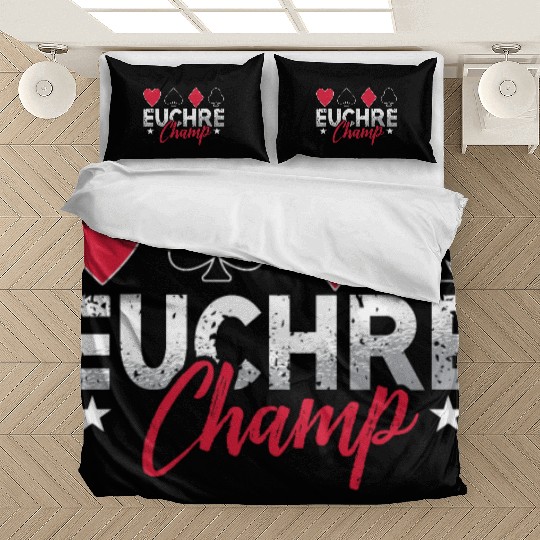 Euchre Champ Playing Cards Pinochle Board Game Bedding Sets